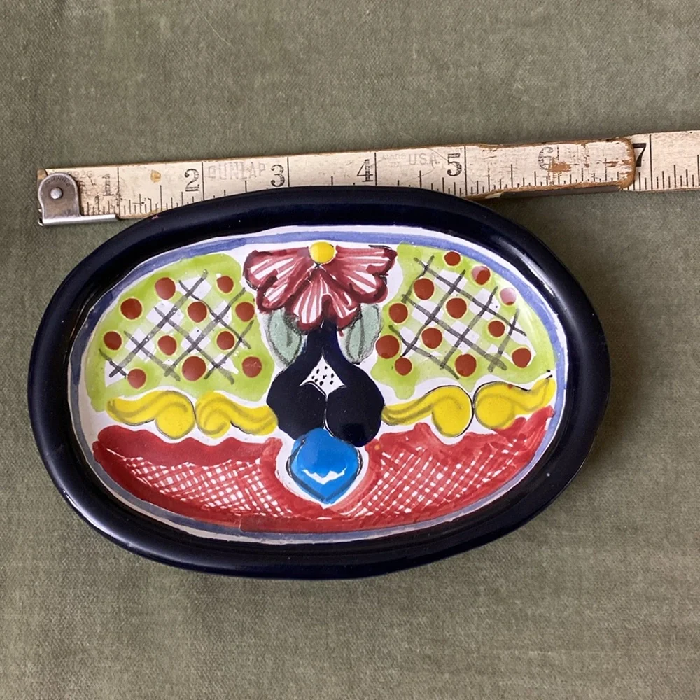 Colorful Talavepa Puebla Ceramic cups shot glasses dish tray.  #09